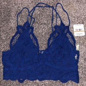 Free People Bralette, Cobalt blue, never worn